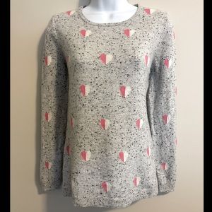 TALBOTS 100% Cashmere Heart Valentine’s Sweater M